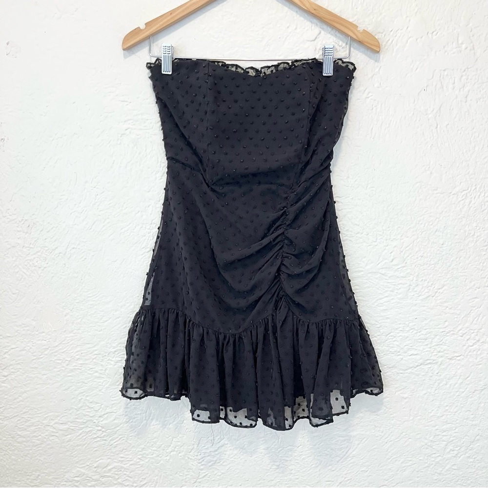Hello Molly Dress Black Ruffle Mini Small S - Picture 3 of 8